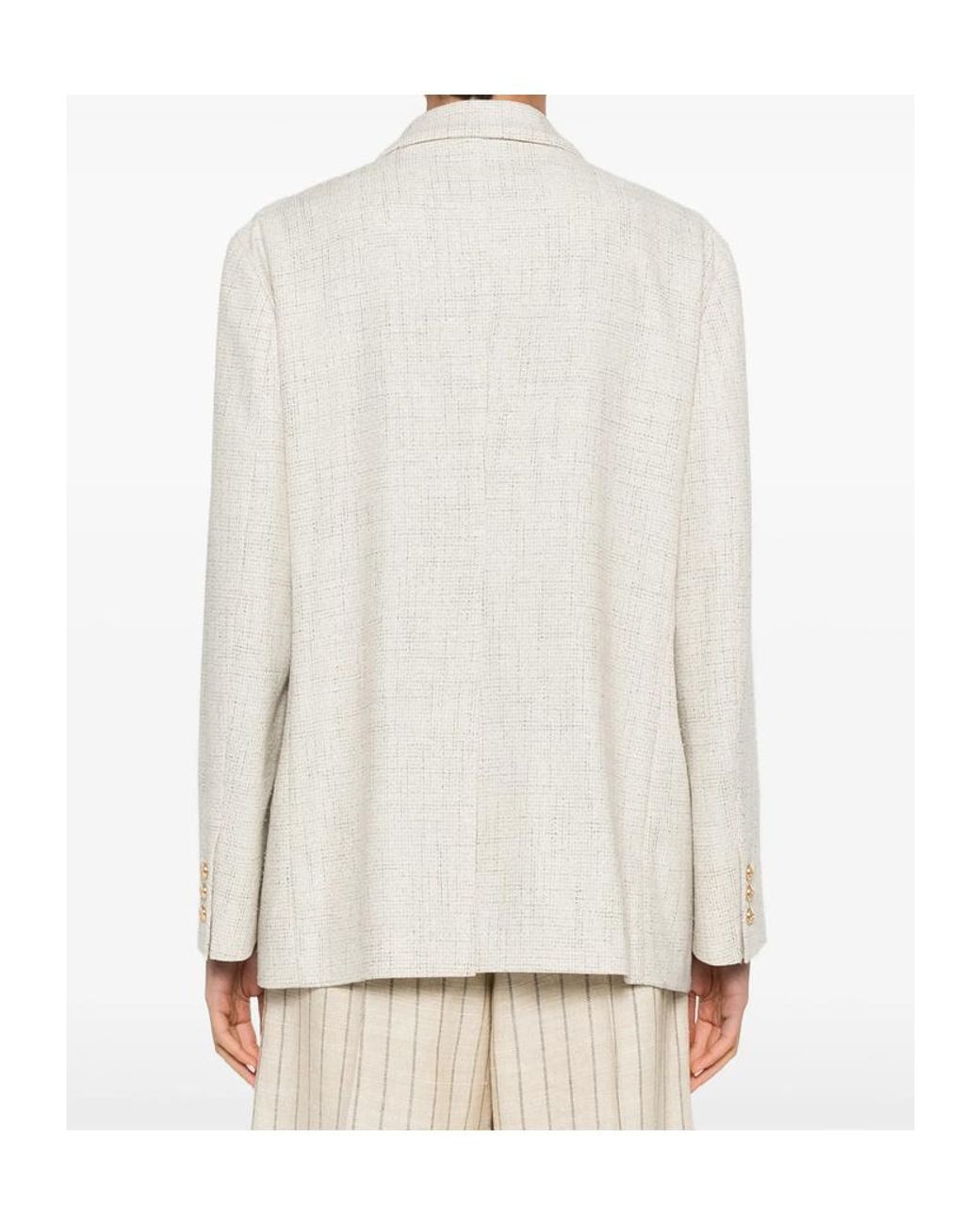 Blazé Milano White Crancy Nightbreak Double-Breasted Blazer