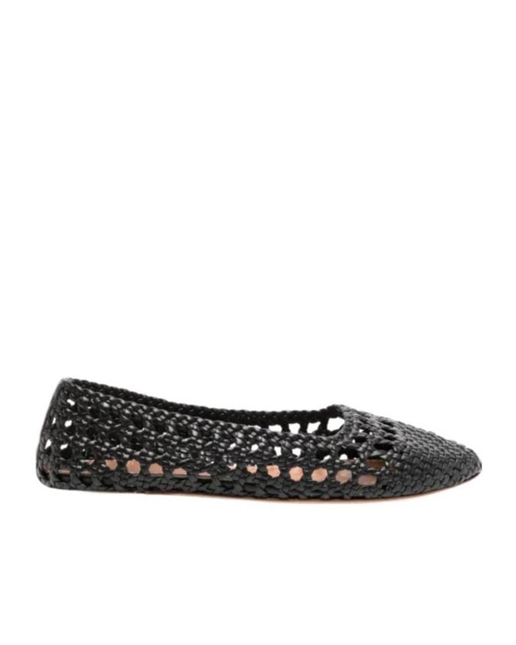 Staud Black Nell Crochet Ballet Flats