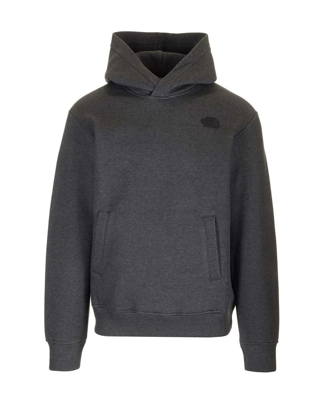 The North Face Gray Logo Detailed Long-Sleeved Hoodie for men