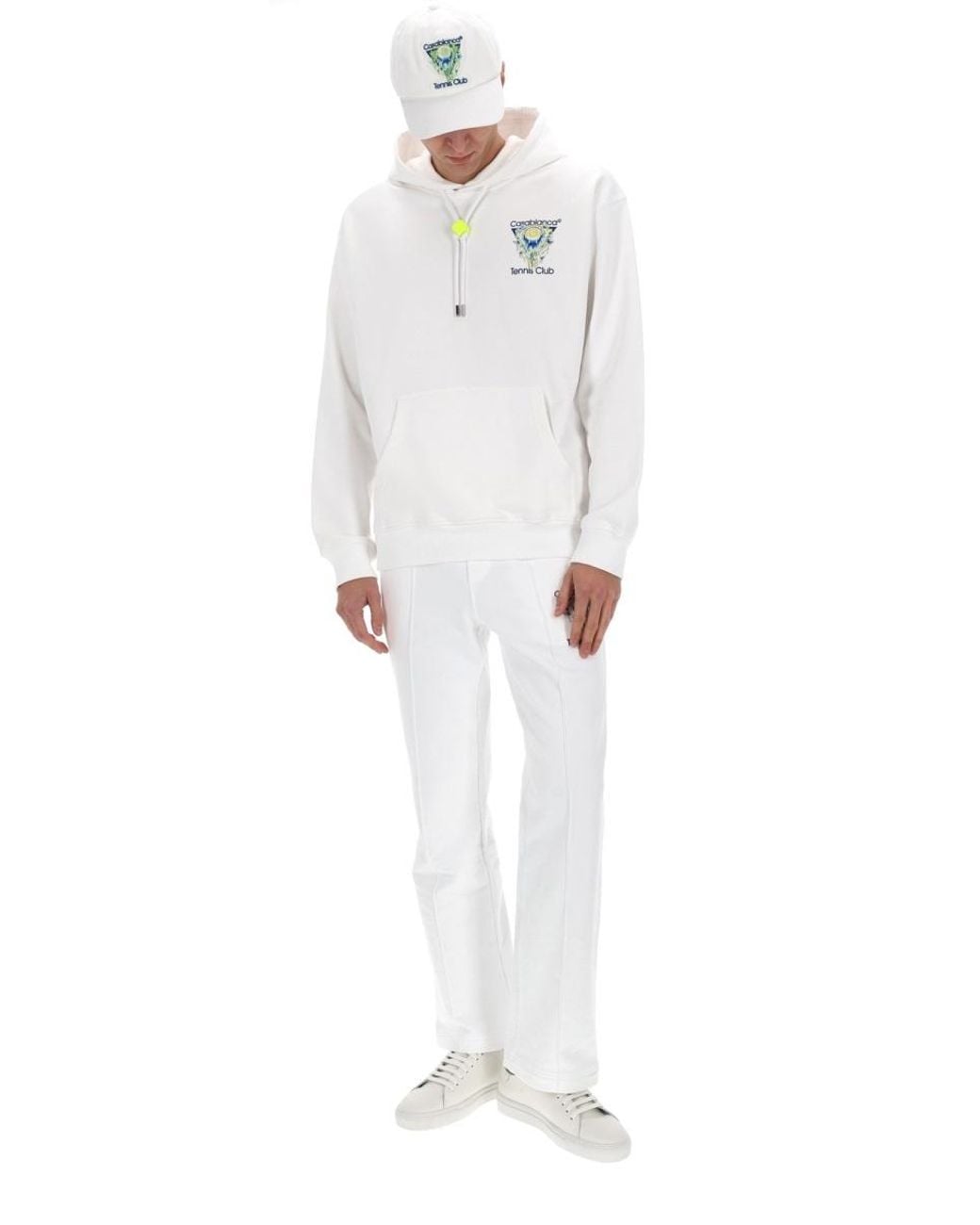 Casablanca White Tennis Club Graphic Hoodie for men