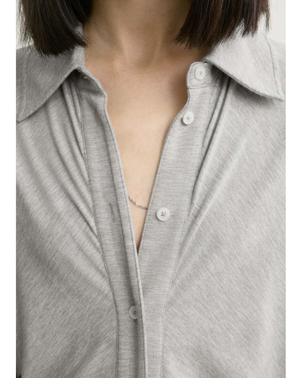 Totême Gray Ruched Mini Dress