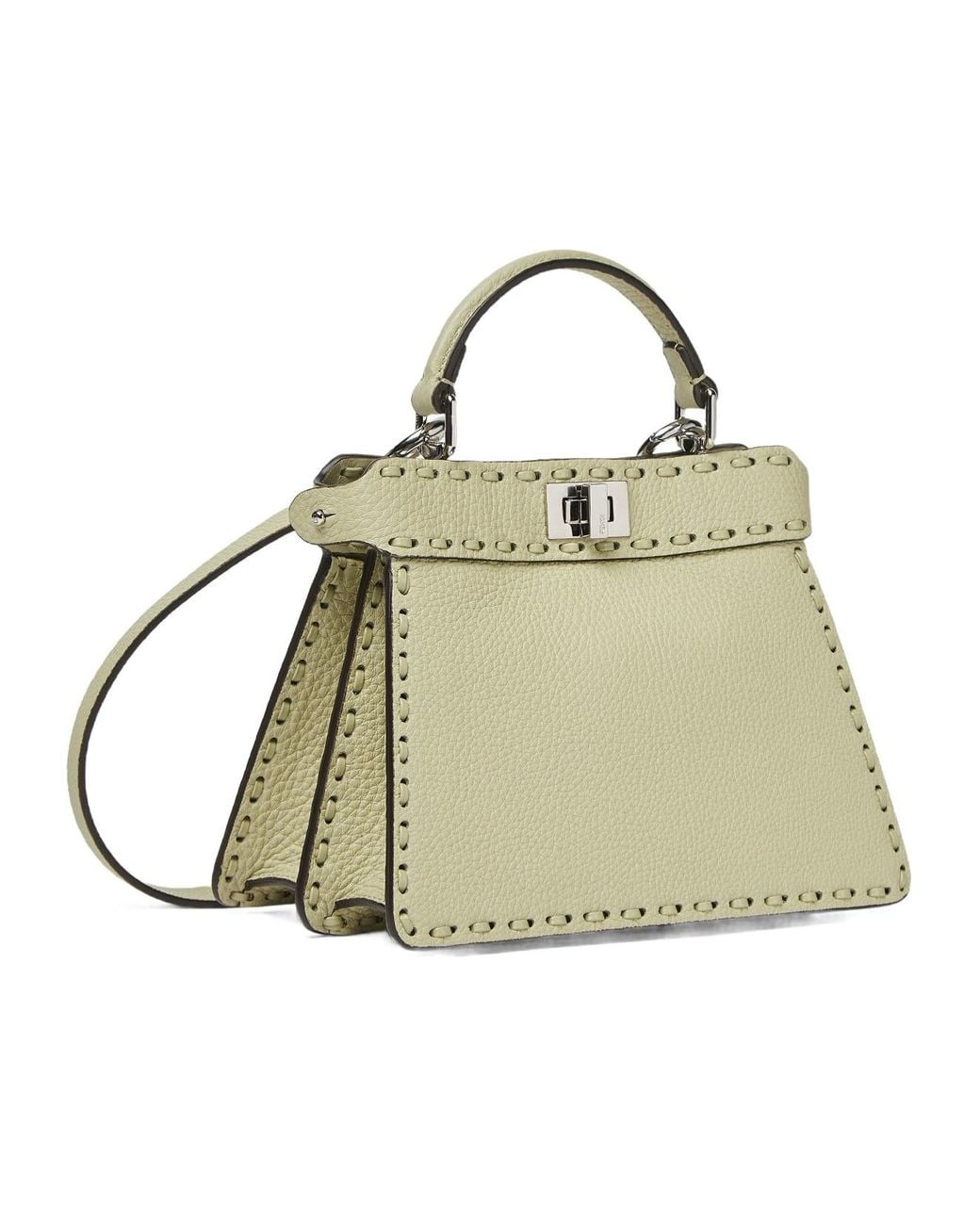 Fendi Metallic Sage Selleria Bag With 306 Hand-Sewn Topstitches