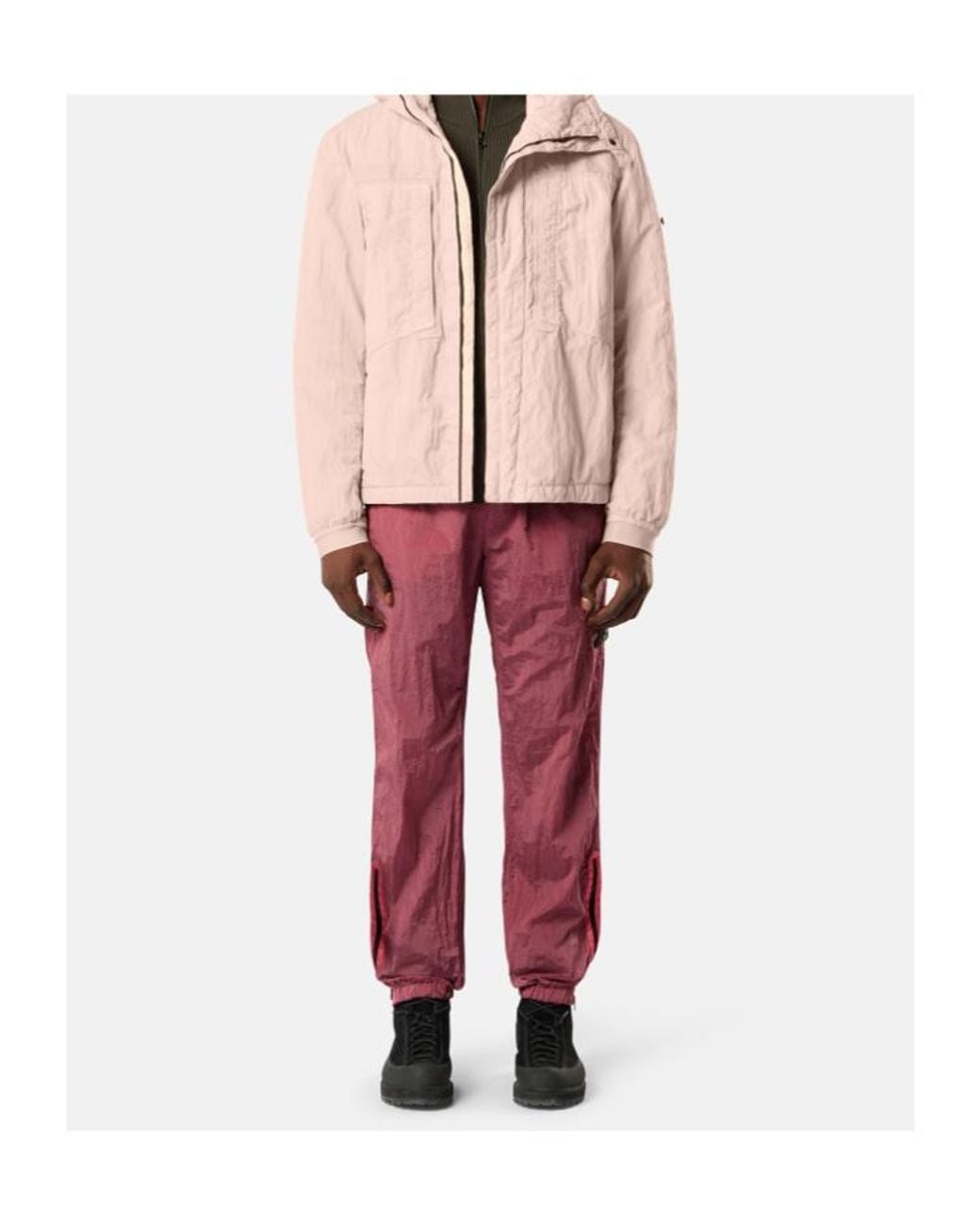 Stone Island Red Logo Patch Track Pants for men
