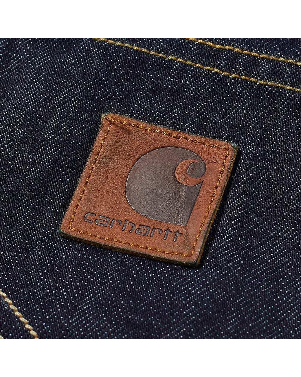 Carhartt Blue Logo-Patch Denim Jeans for men