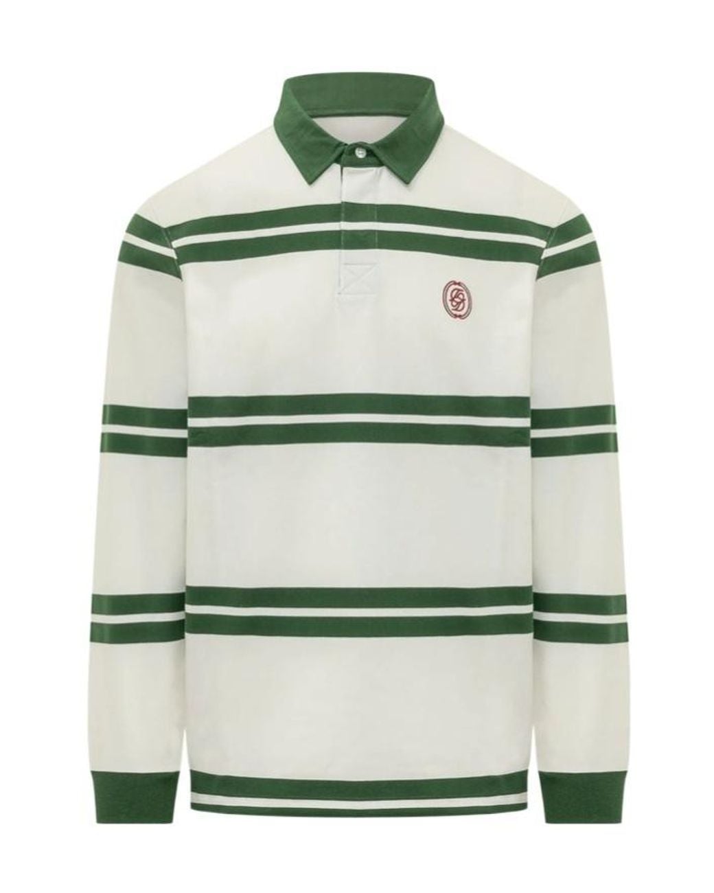 Drole de Monsieur Green Long-Sleeve Polo Shirt for men