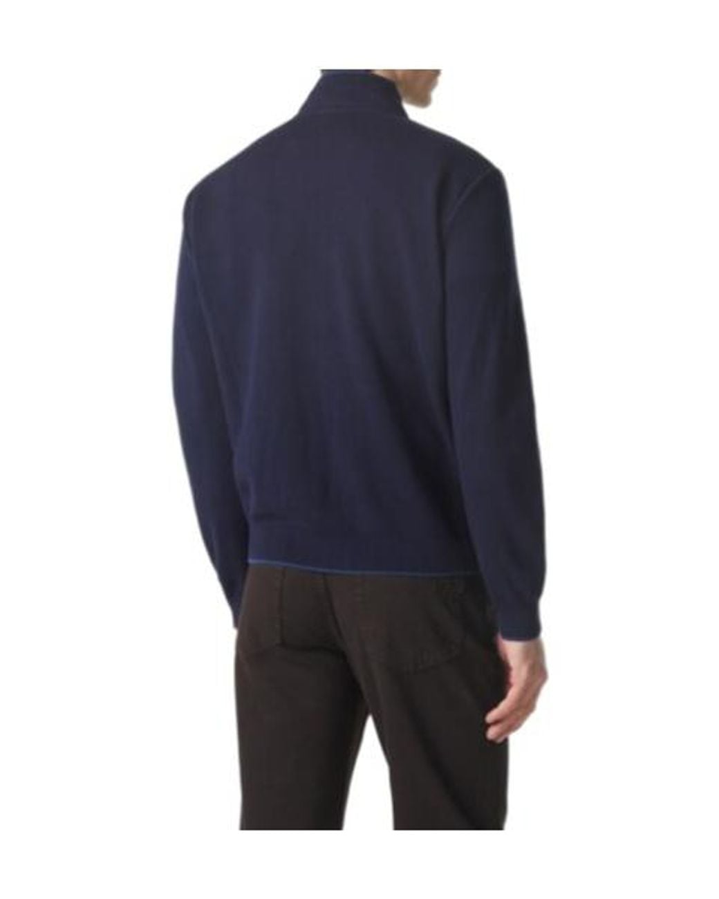 Canali Blue Minimalist Suede Jacket for men