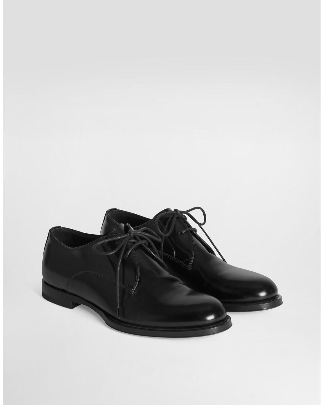 Dolce & Gabbana Black Calfskin Derby Shoes