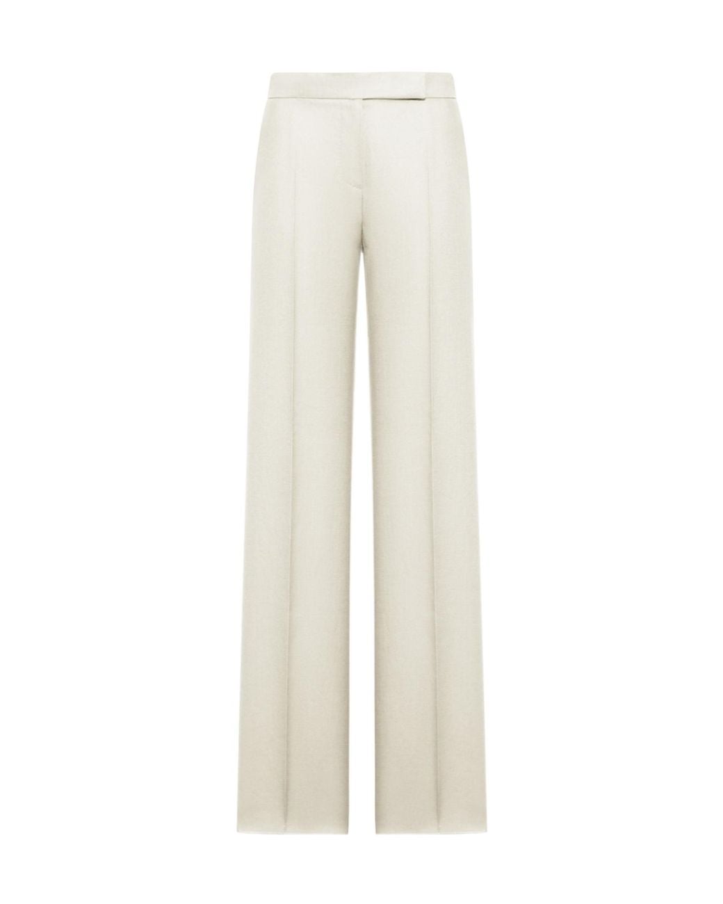 Max Mara White Badesse Tailored Linen Trousers