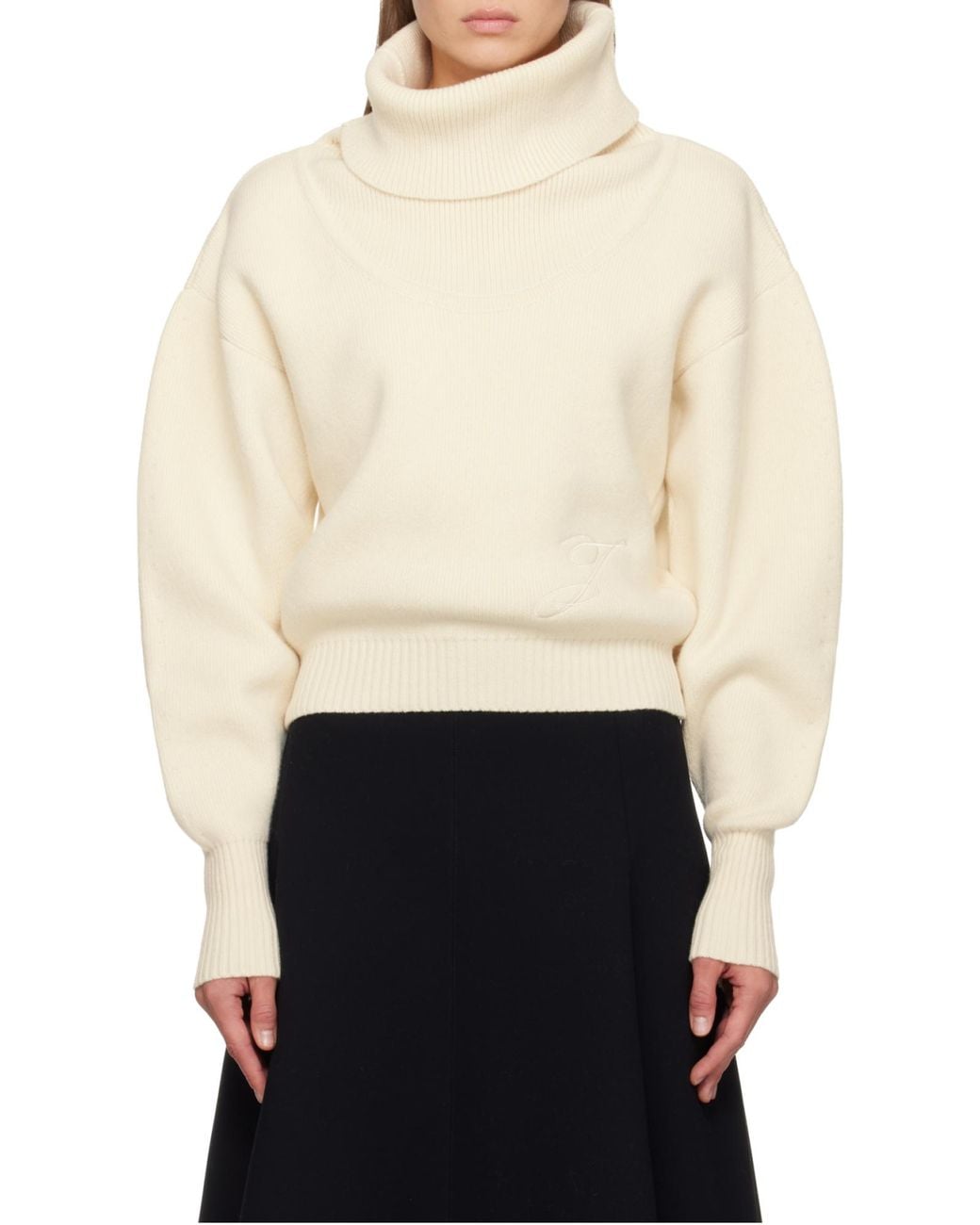 Jacquemus White The Pallone Turtleneck Knitted Sweater