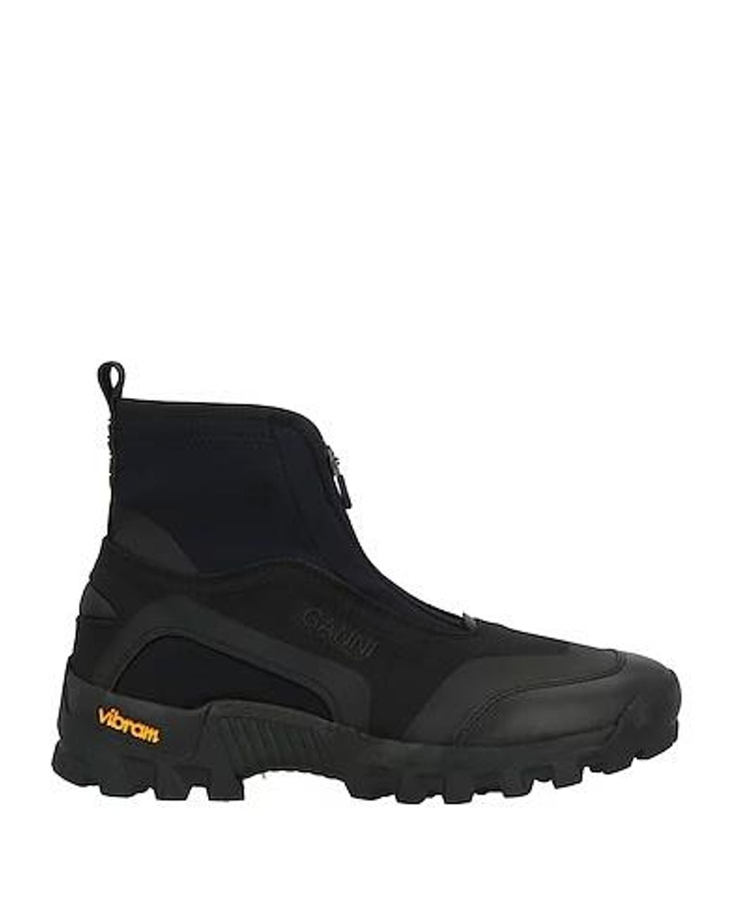 Ganni Black Ankle Boots Textile Fibers