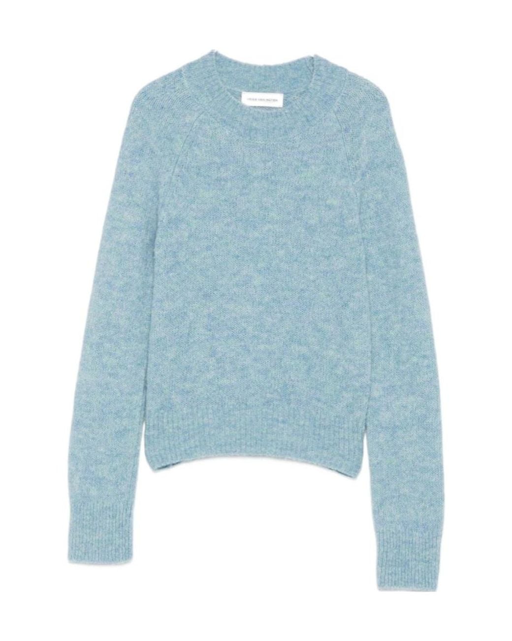 Dries Van Noten Blue Long-Sleeved Knitted Jumper
