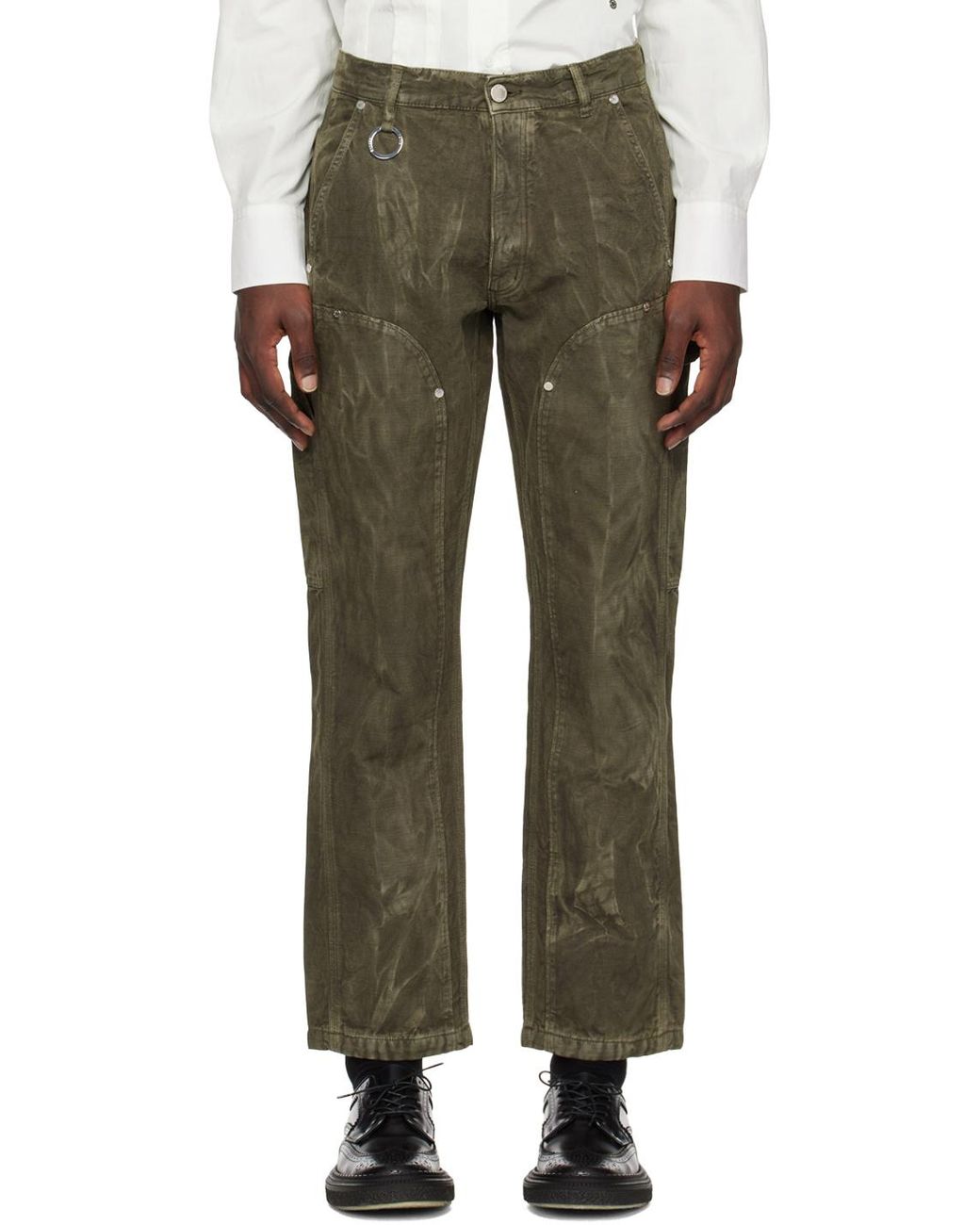 Etudes Studio Green Études Studio Youth Logo Patch Jeans for men