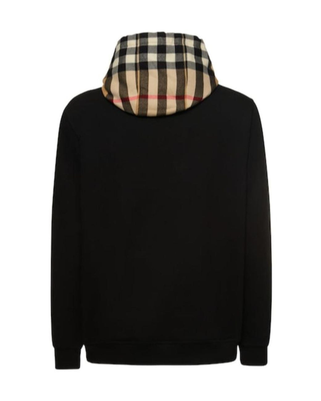 Burberry Black Check-Detail Hoodie for men