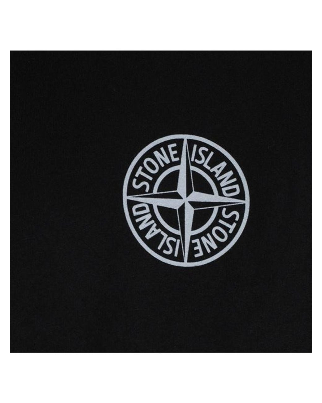 Stone Island Black Compass Logo Print T-Shirt for men