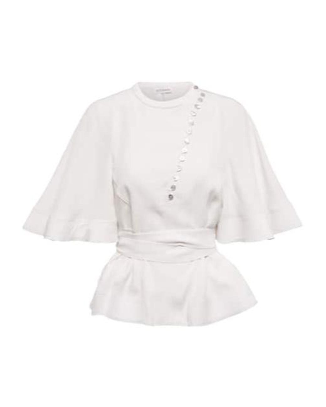 Altuzarra White Ash Peplum Top