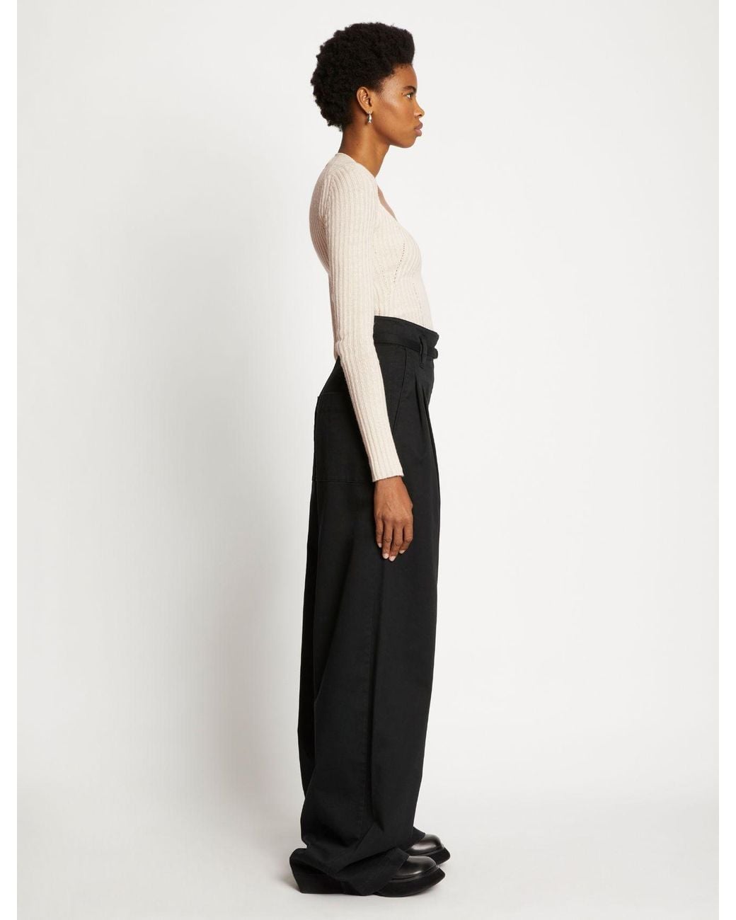 Proenza Schouler Natural Label Scoop Neck Knitted Top