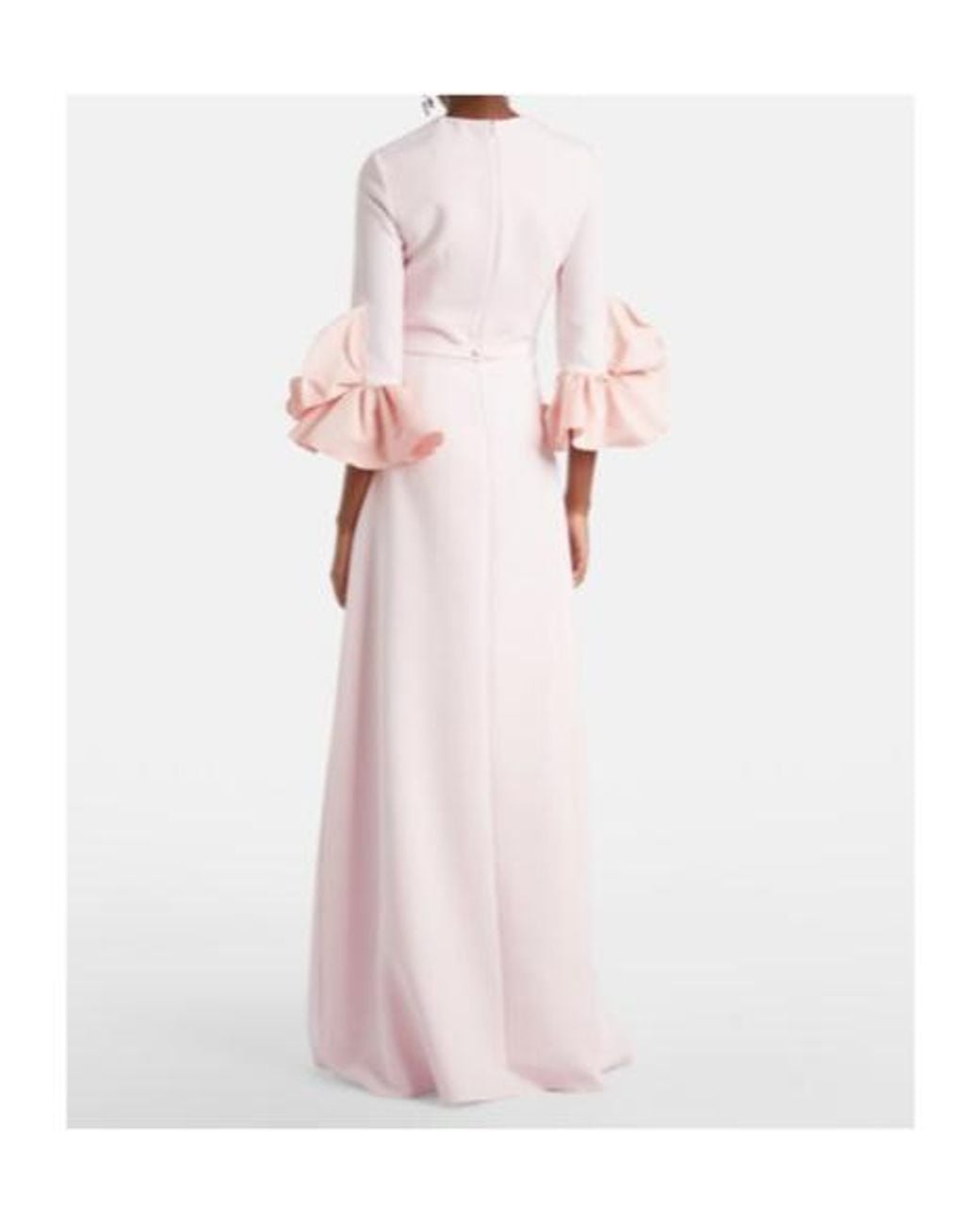 Safiyaa Pink Belen Ruffled Crepe Gown