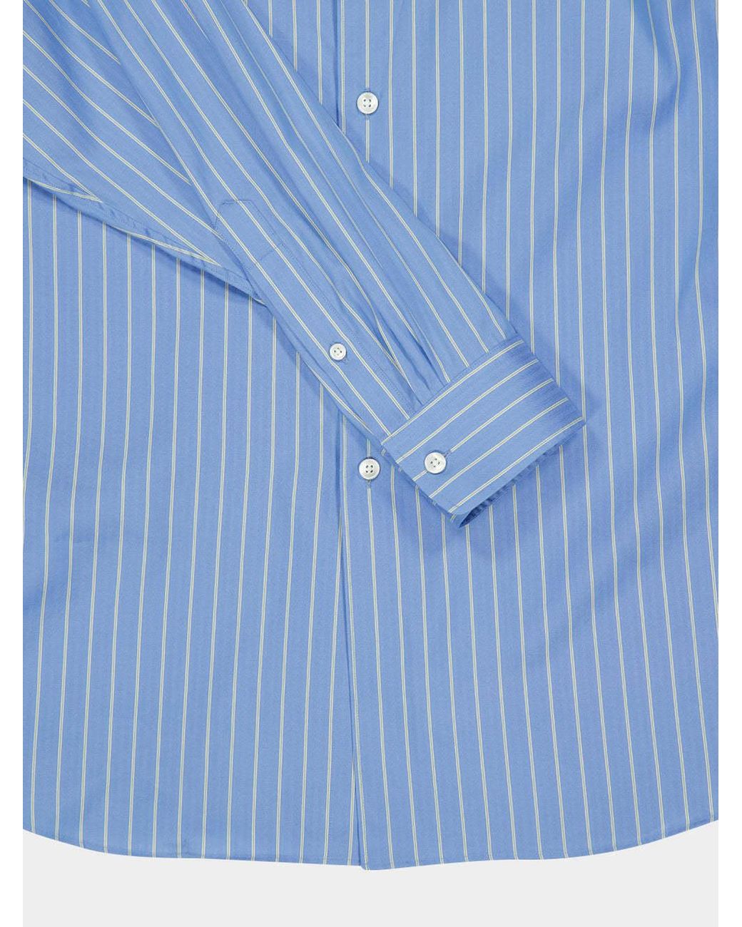 Auralee Blue Pinstriped Shirt