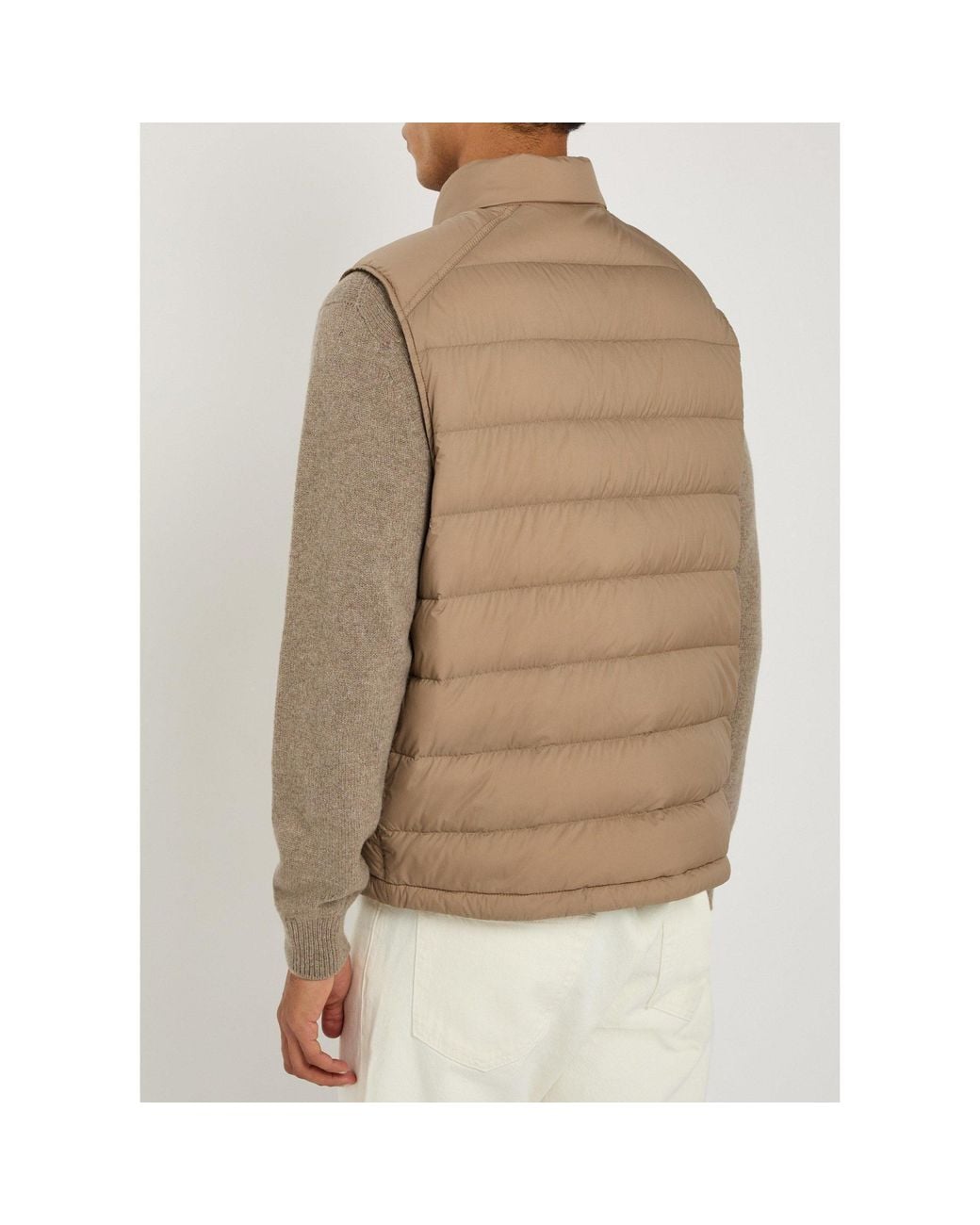 Moncler Brown Stand-Collar Quilted Down Vest for men