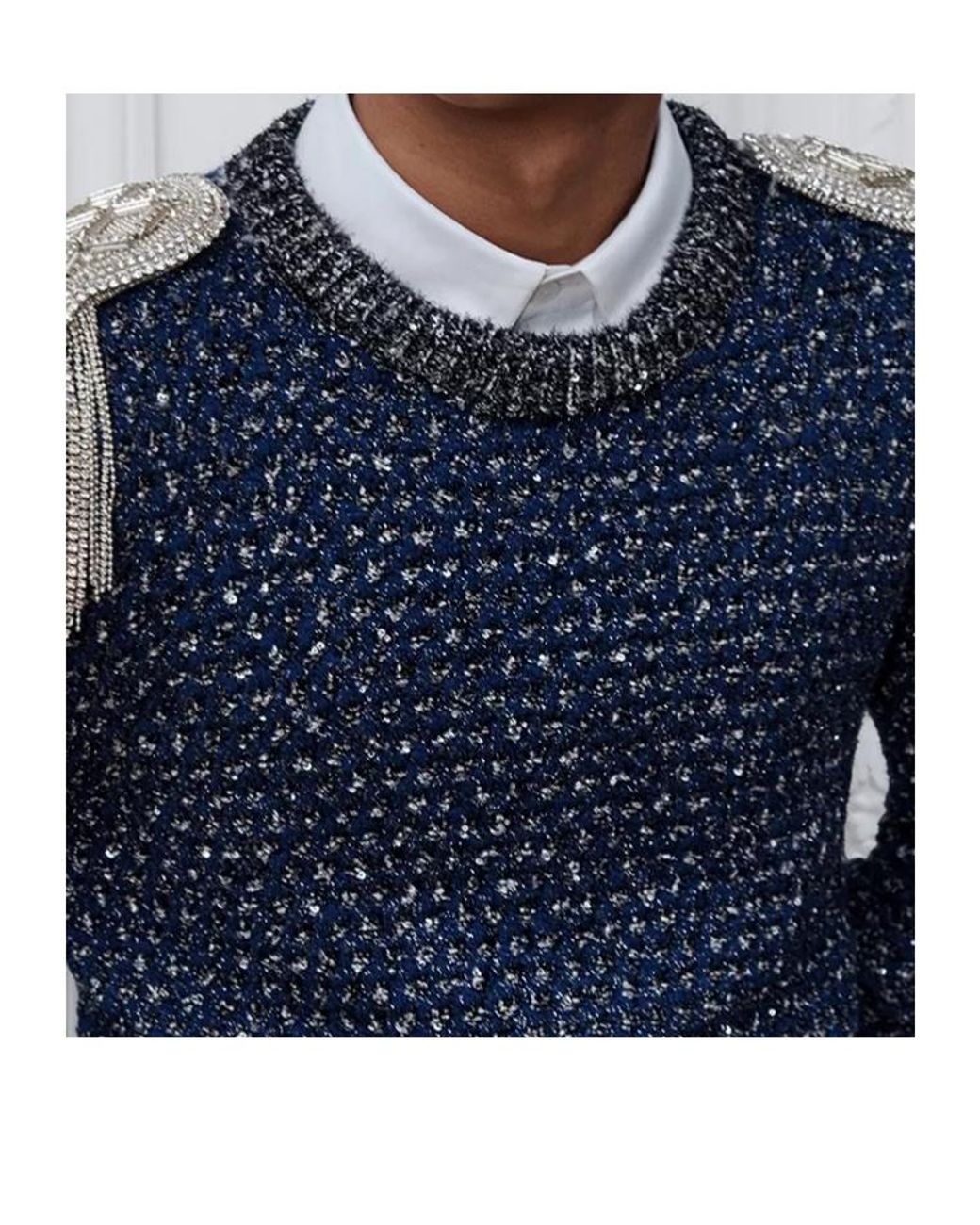 Dior Blue Sweater With Epaulets, Regular Fit for men