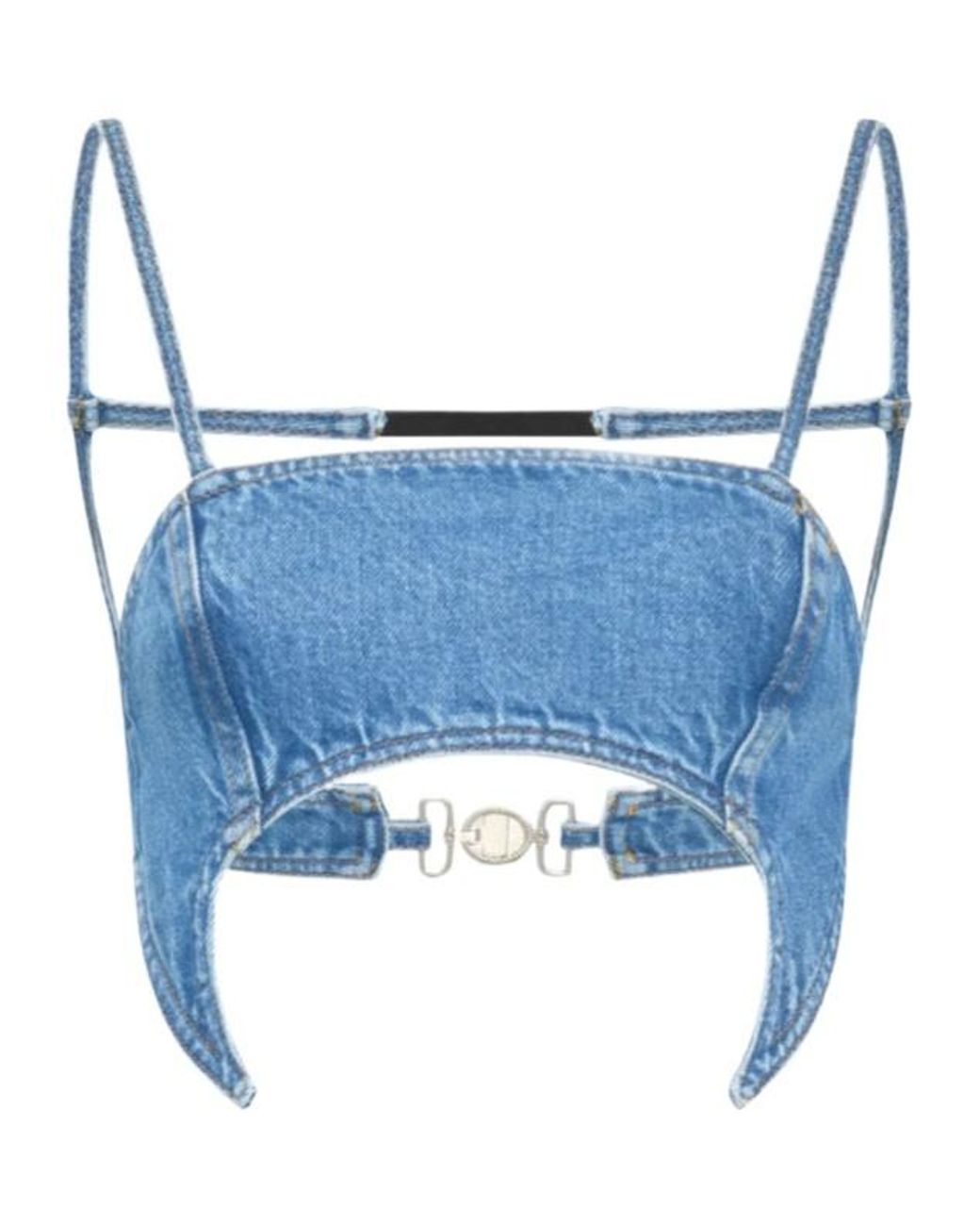 MARINE SERRE Blue Cutout Overalls