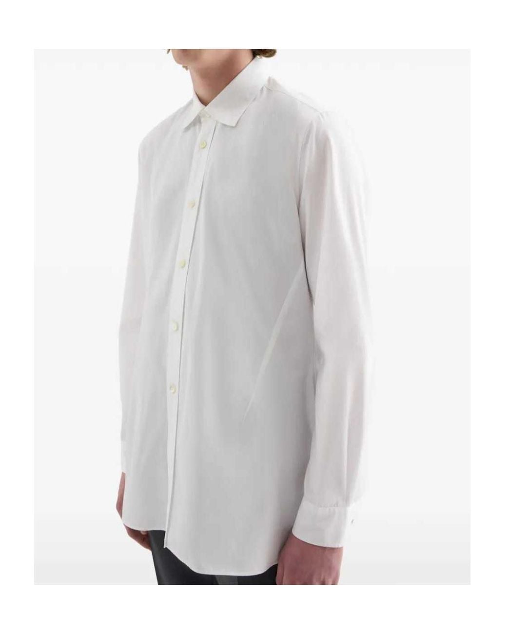 Jil Sander White Poplin Long Sleeves Shirt for men