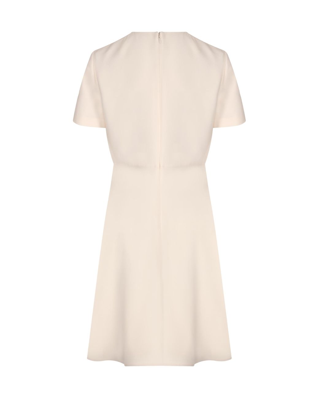 Valentino Natural Vlogo Crewneck Flared Dress