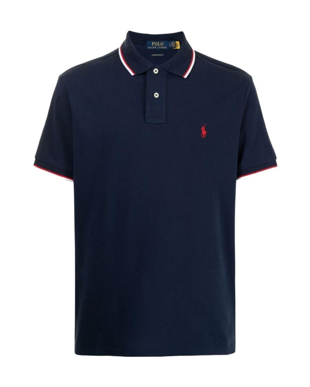 Ralph Lauren Blue Polo Tipped Short Sleeve Polo Shirt for men