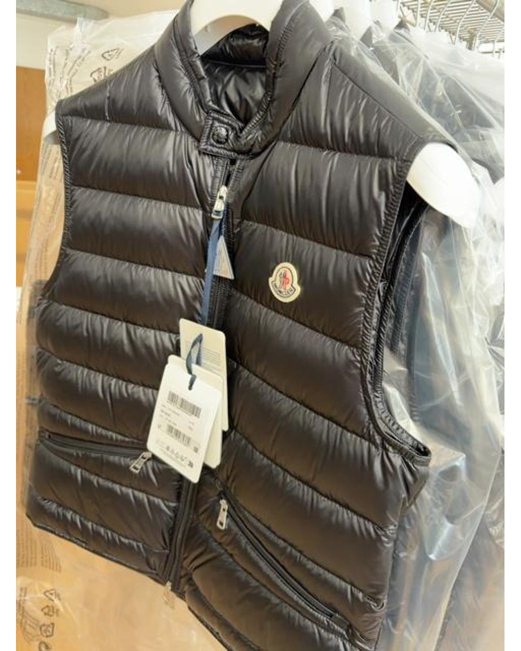 Moncler Black Vests for men