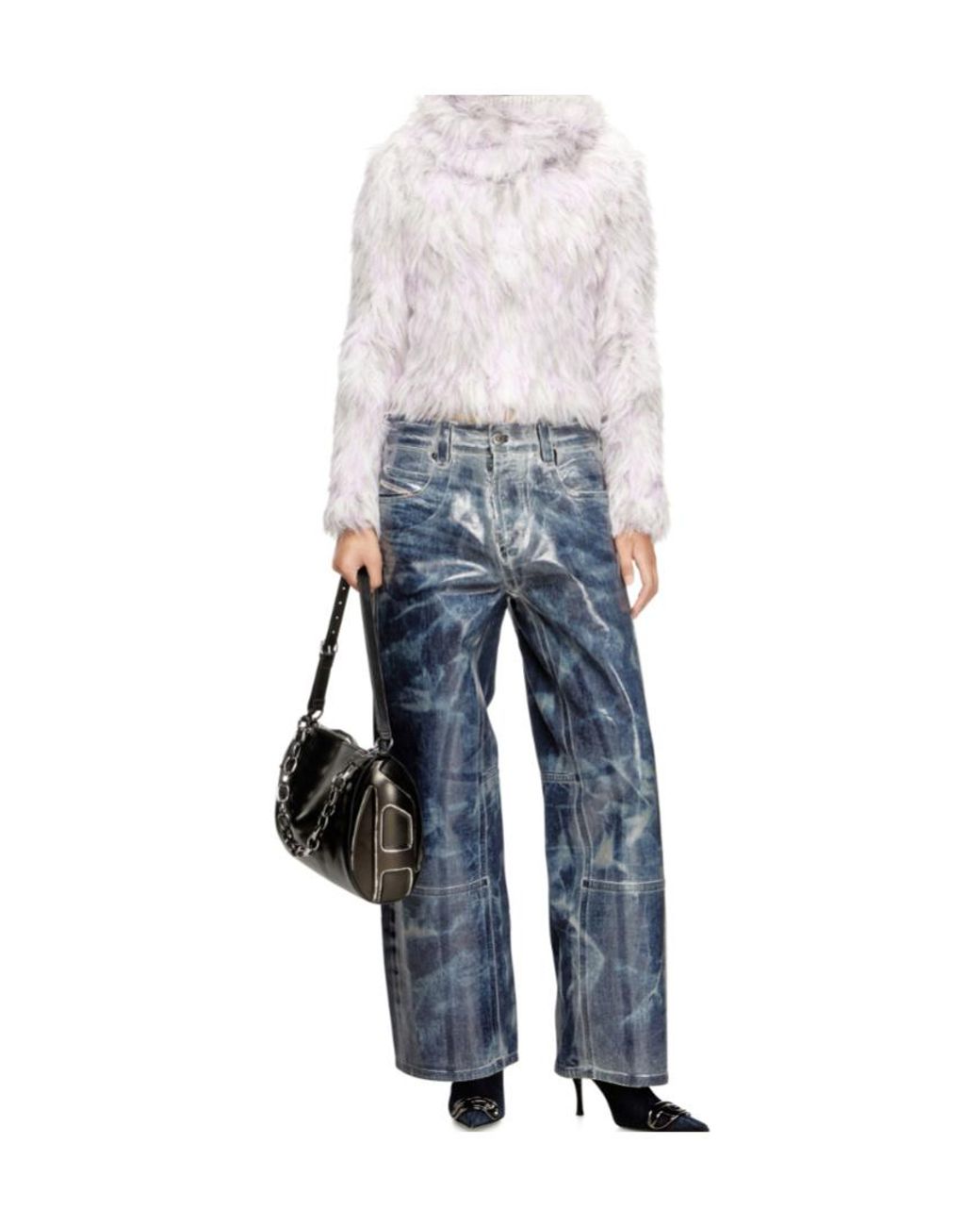 DIESEL Pink M-Annika Fluffy Jacquard-Knit Jumper