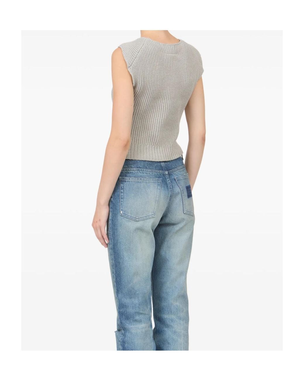 MM6 by Maison Margiela Gray Ribbed Vest