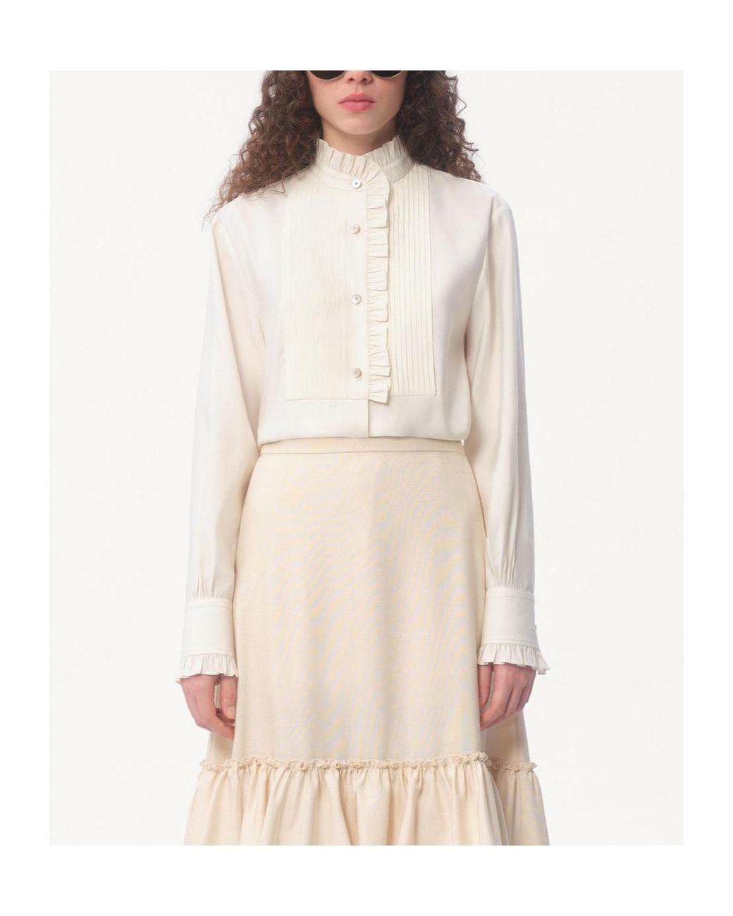 Valentino White Shappe Silk Shirt