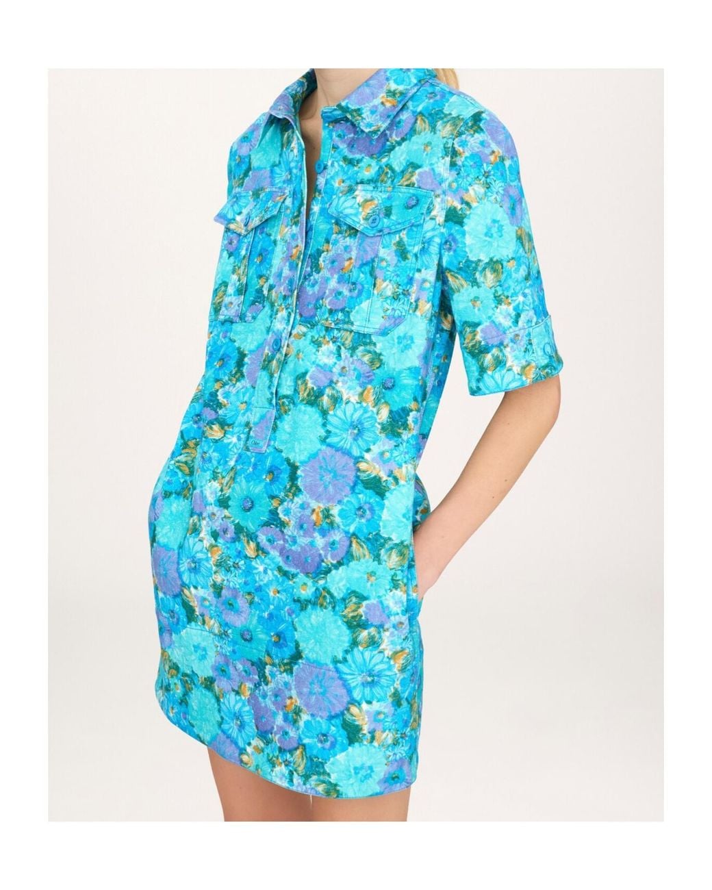 Chloé Blue Chloé Mini Polo Dress
