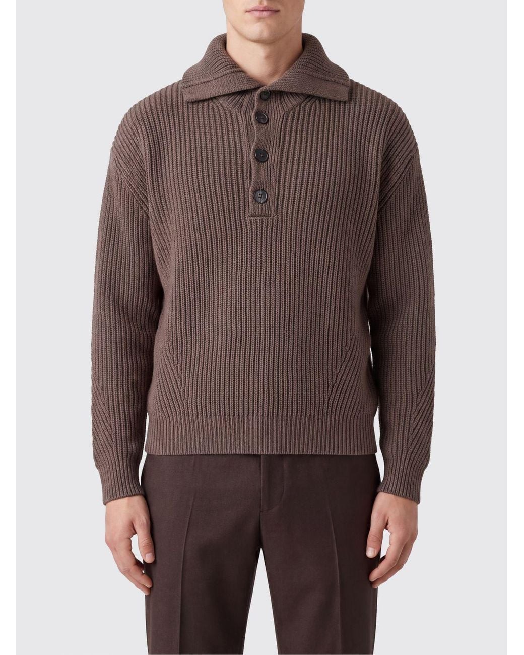 Dries Van Noten Brown 'Mallawi' Long-Sleeved Knit Sweater for men