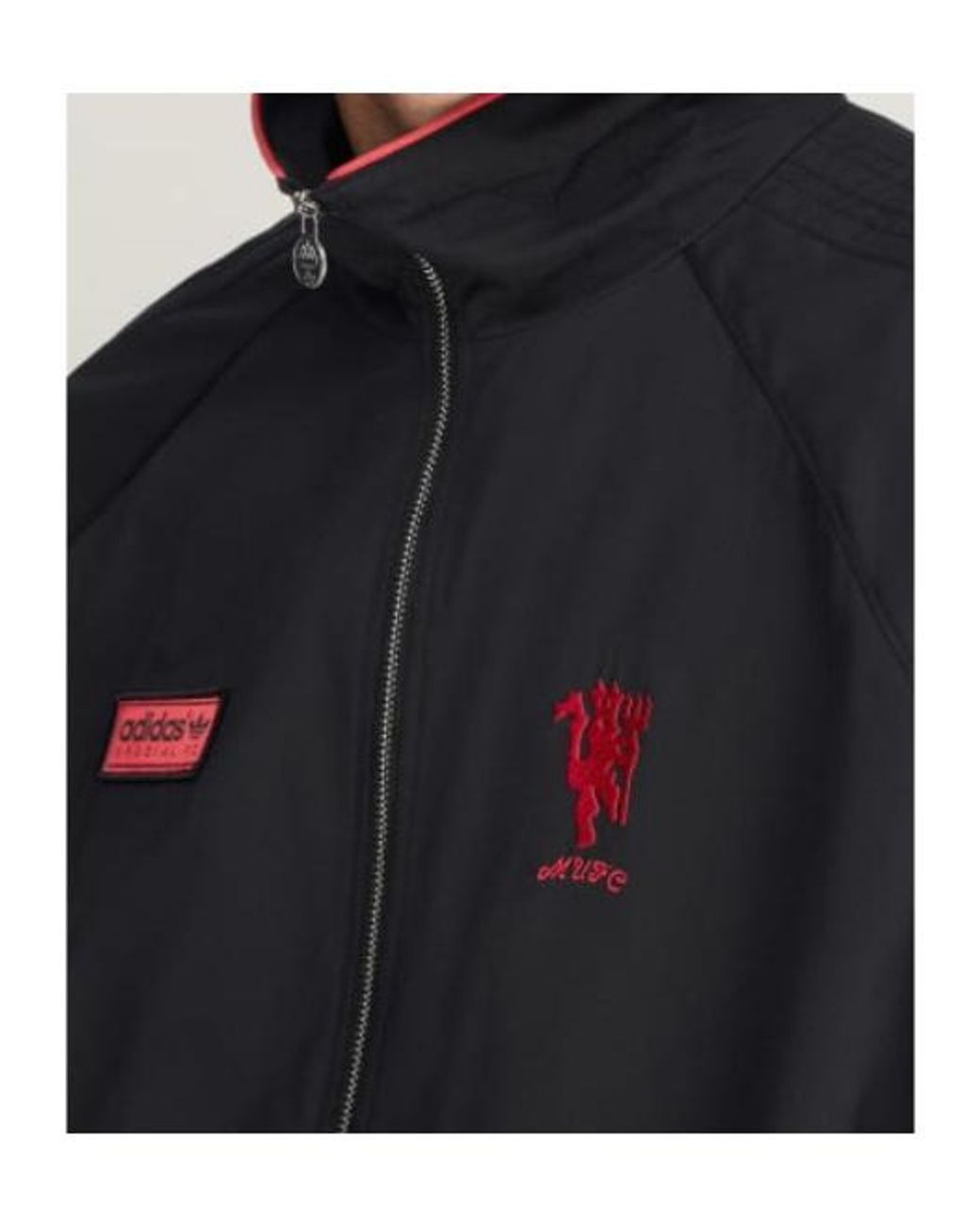 Adidas Originals Black Manchester United Spzl F.C. Track Top for men