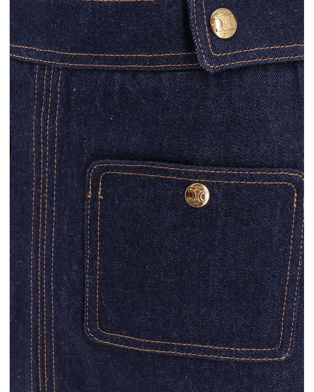 Céline Blue Trapeze Mini Skirt