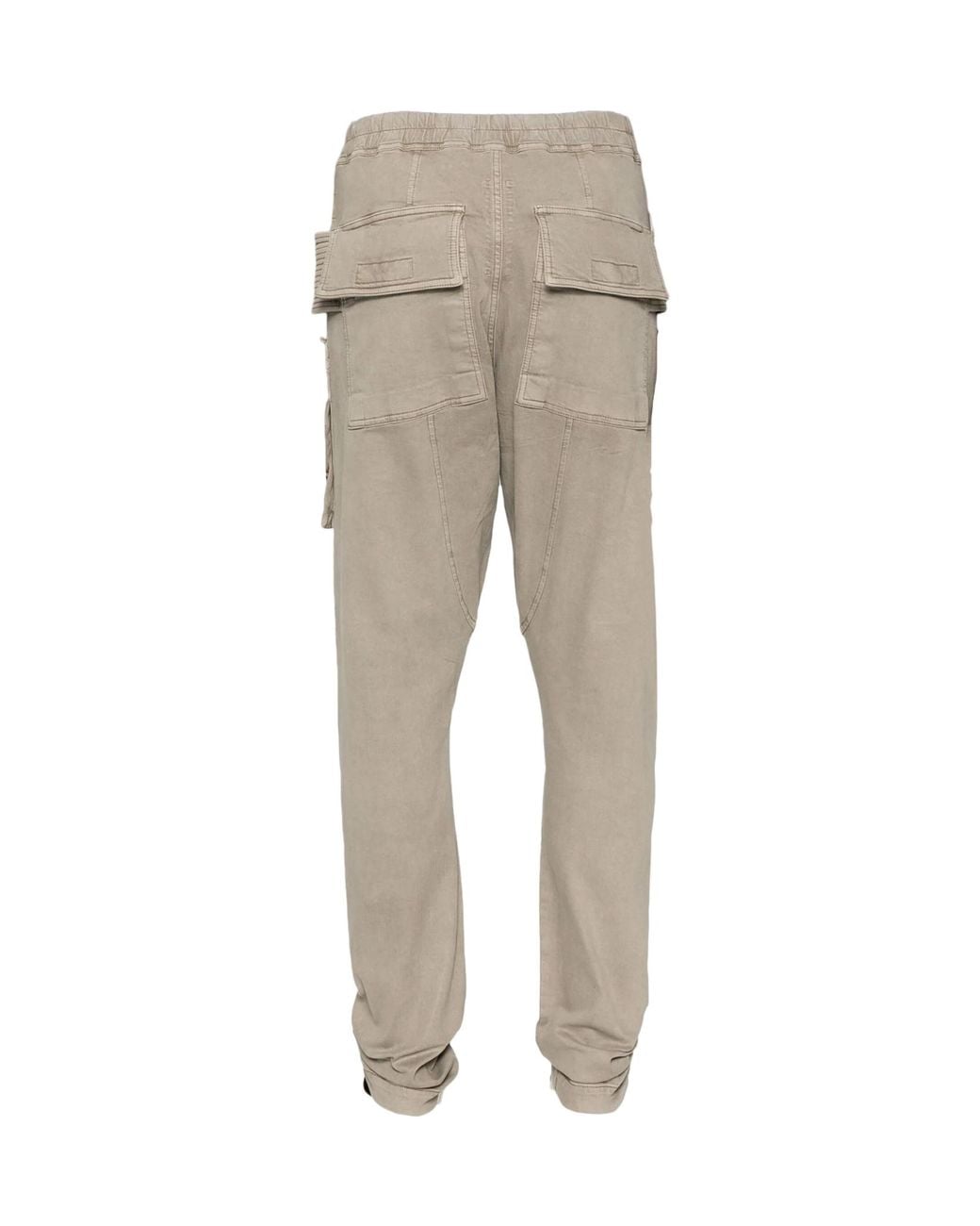 Rick Owens Natural Drawstring Cargo Pants for men