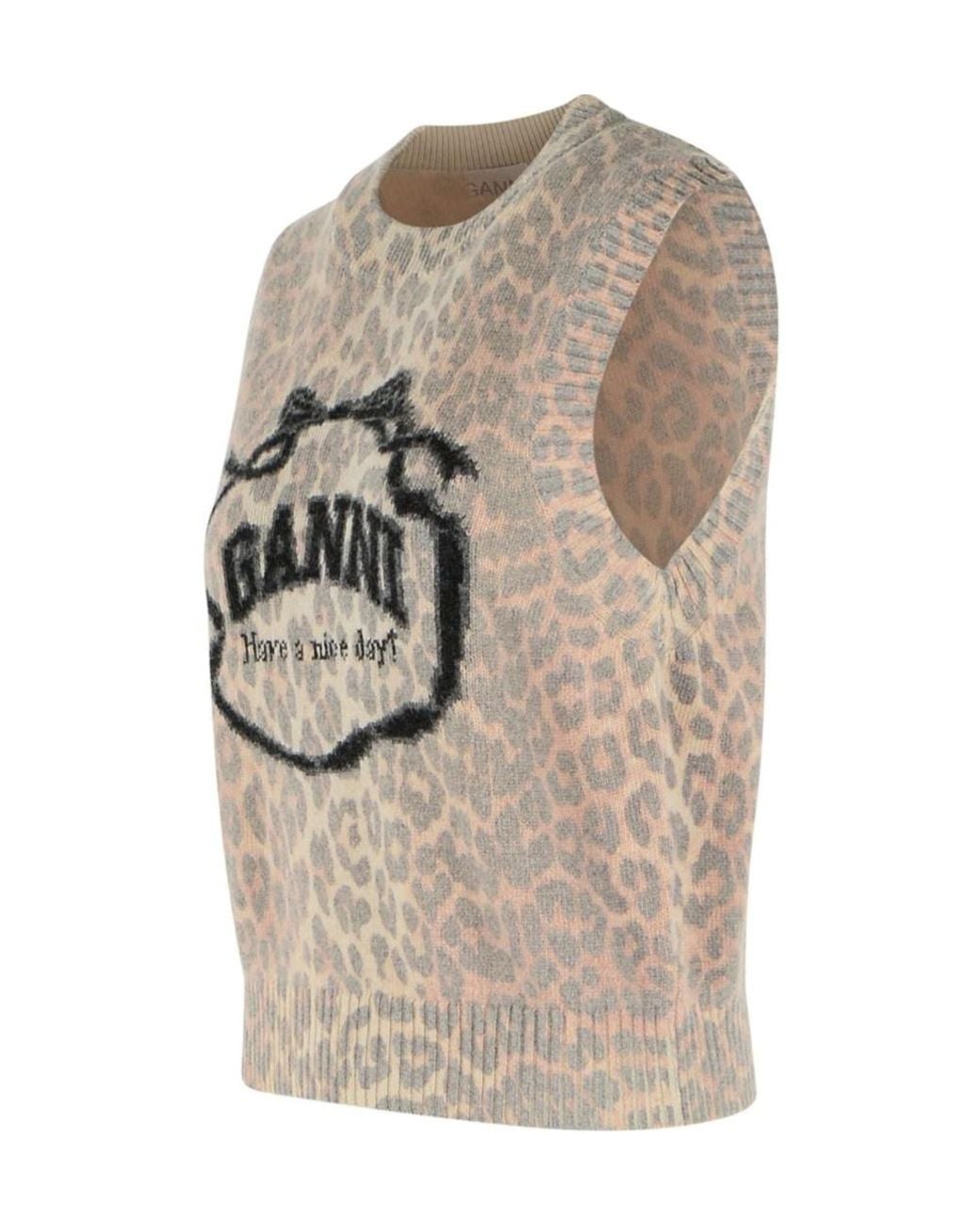 Ganni Gray Graphic Jumper
