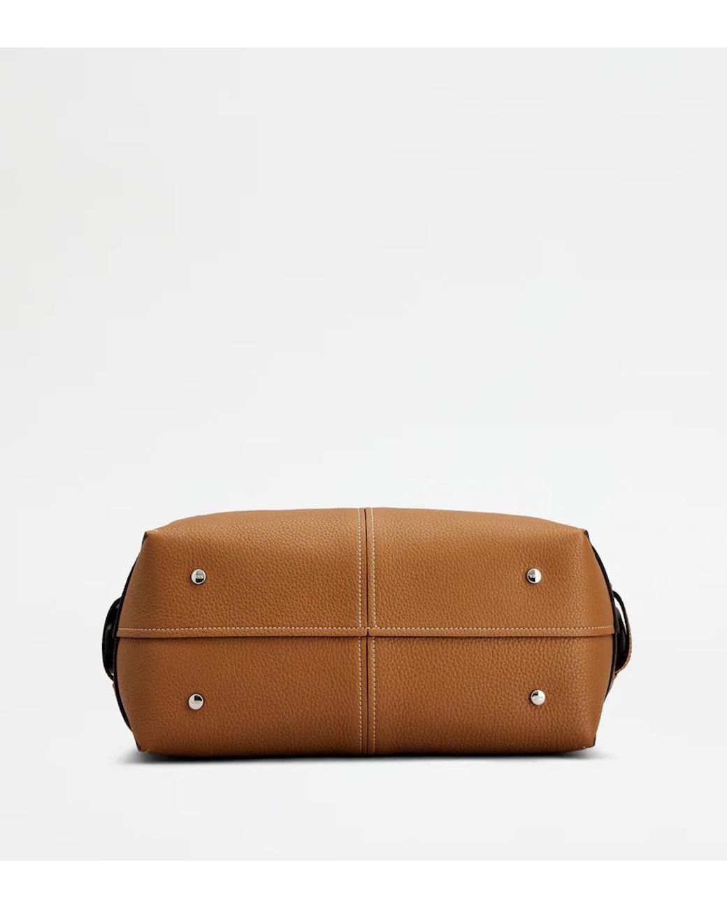 Tod's Brown Logo Embossed Tote Bag