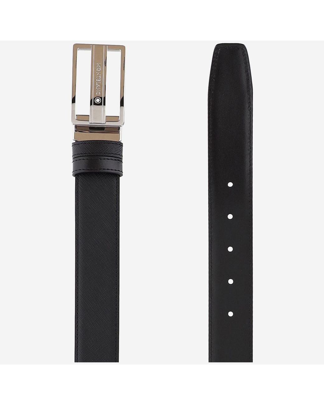 Montblanc Black Reversible Leather Belt for men