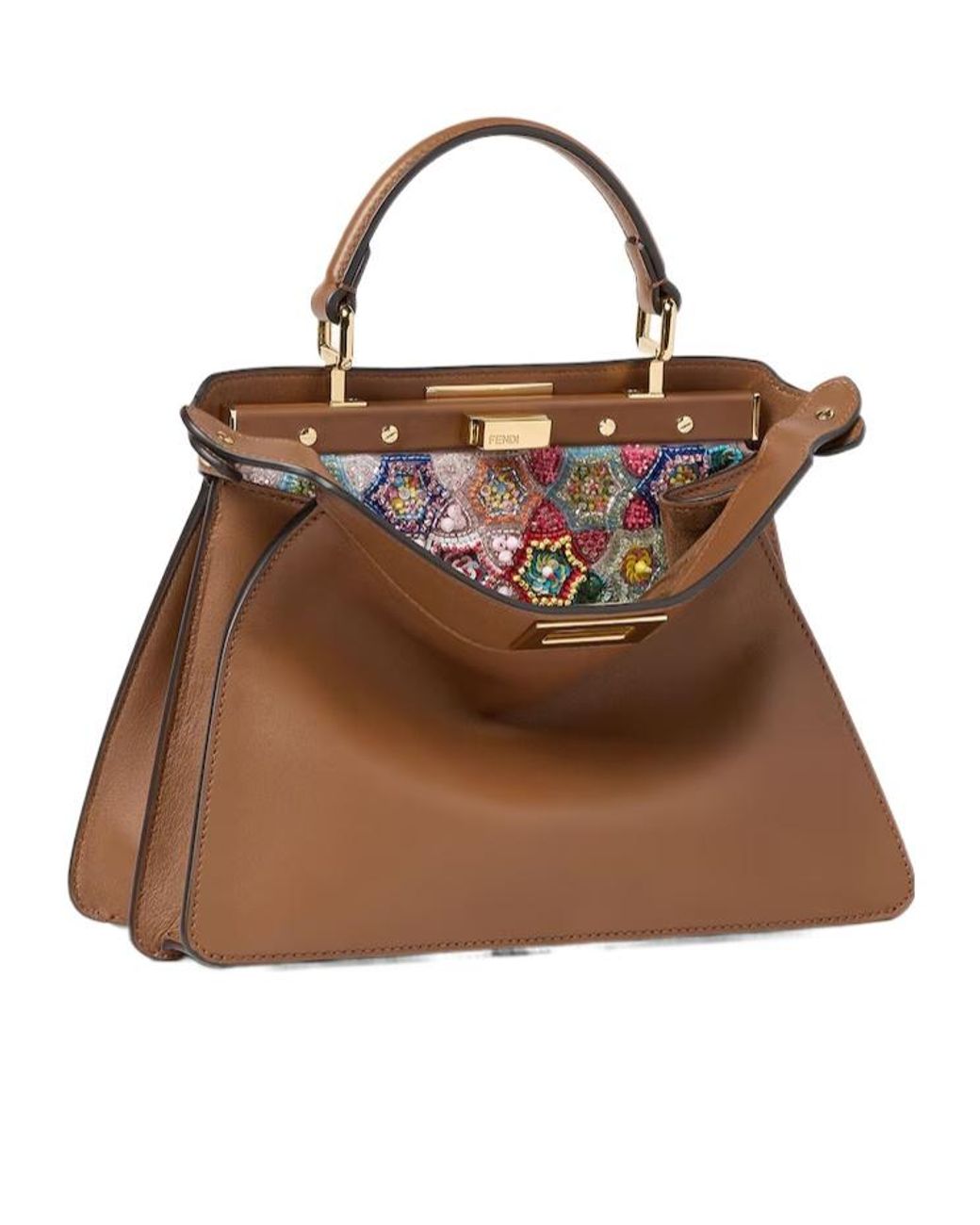 Fendi Brown Peekaboo Iseeu Small Tote Bag
