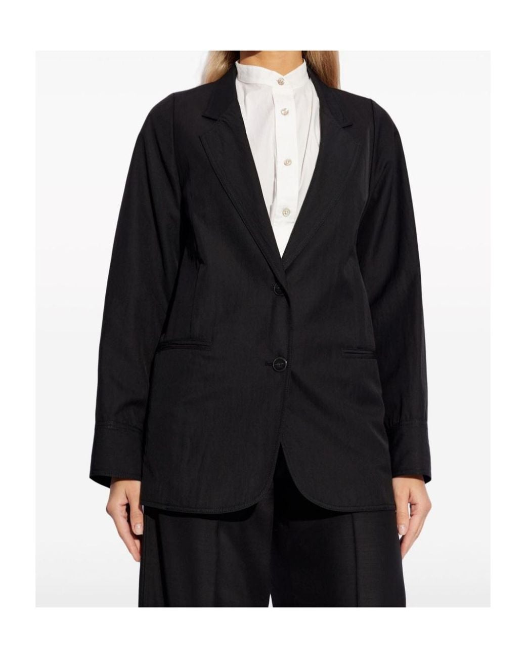 Forte_forte Black Long-Sleeved Suit Coat