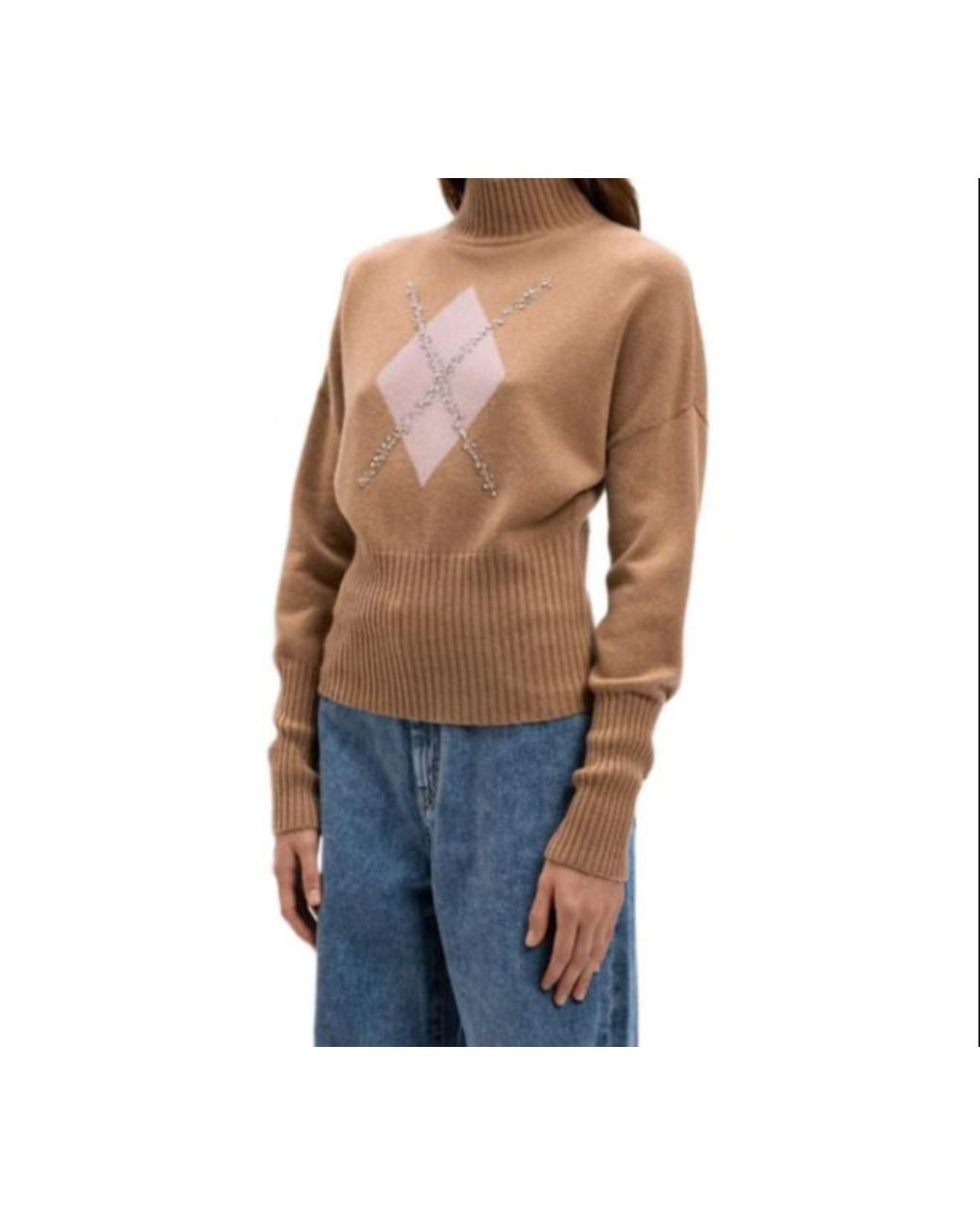 Max Mara Pink Studio High Neck Long-Sleeved Jumper