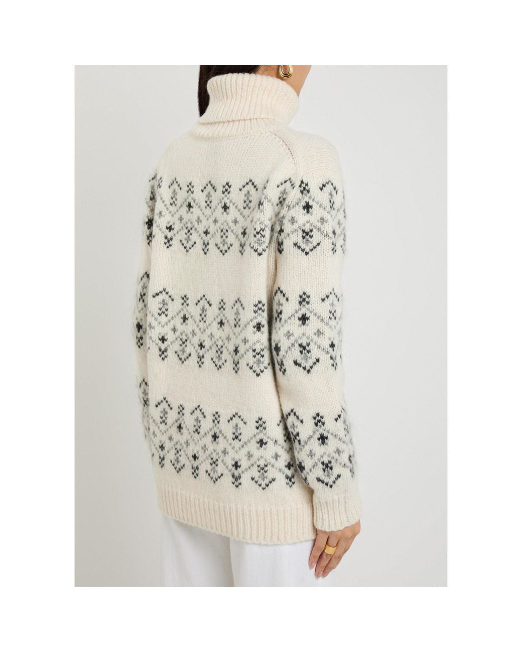 Moncler White Funnel-Neck Jumper