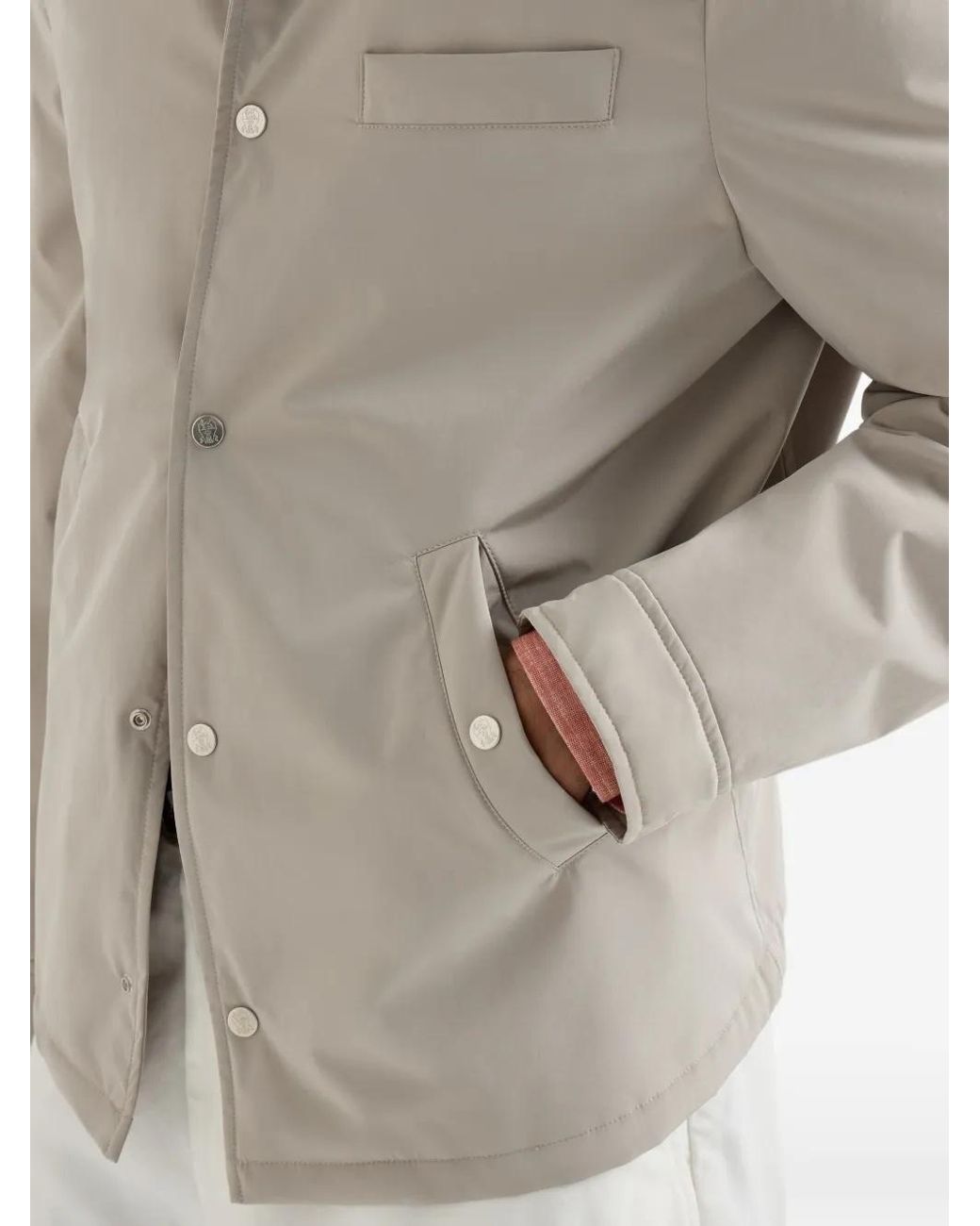 Brunello Cucinelli Gray Padded Outerwear Jacket for men