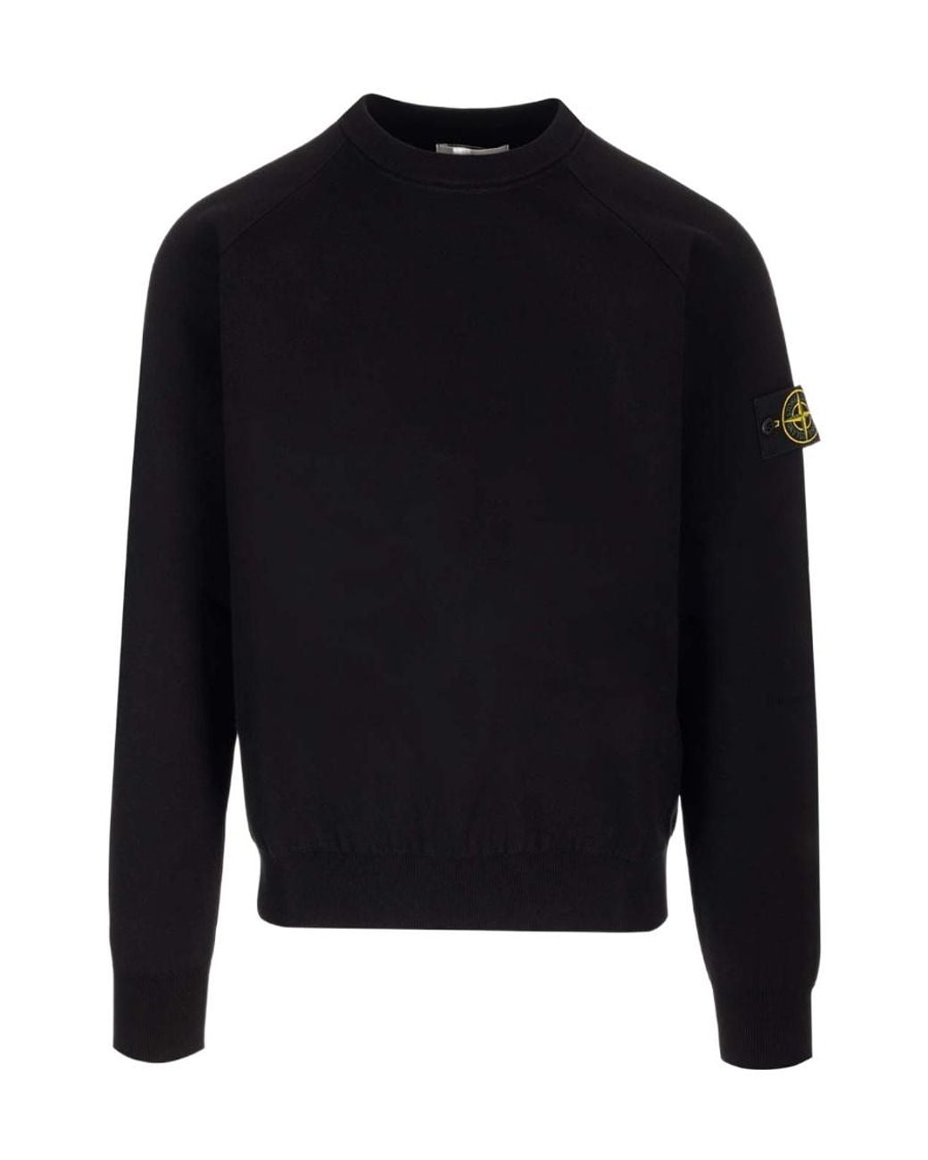 Stone Island Blue Compass-Motif Cotton-Blend Sweatshirt for men
