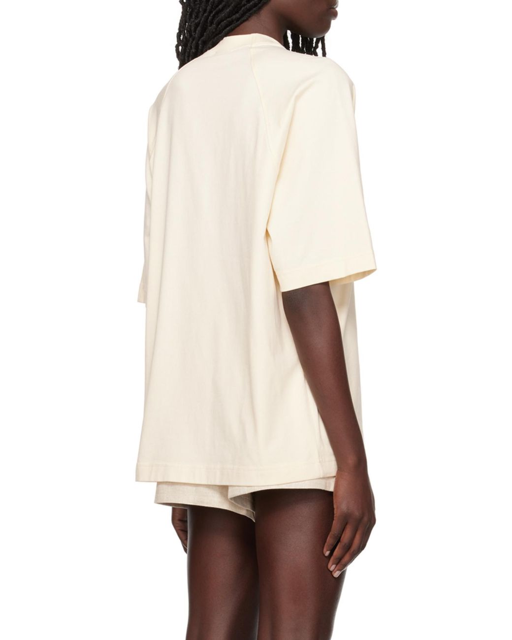 Jacquemus White Typo Crewneck T-Shirt for men