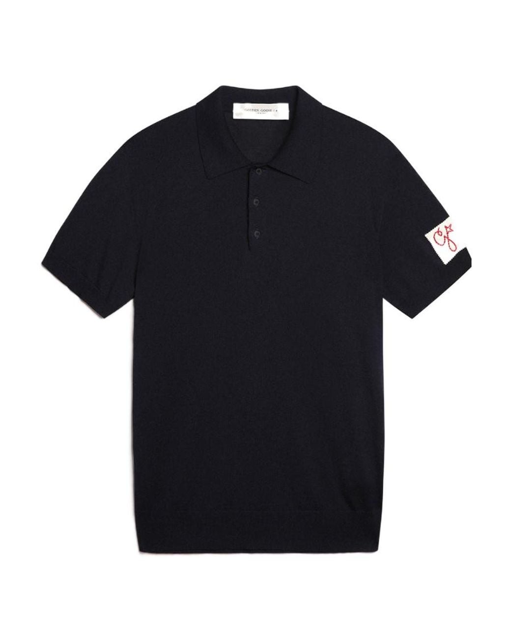 Golden Goose Deluxe Brand Black Classic Collared Polo Shirt for men