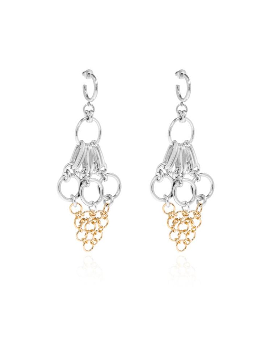 Isabel Marant White Awar Circle-Chain Hoop Earrings