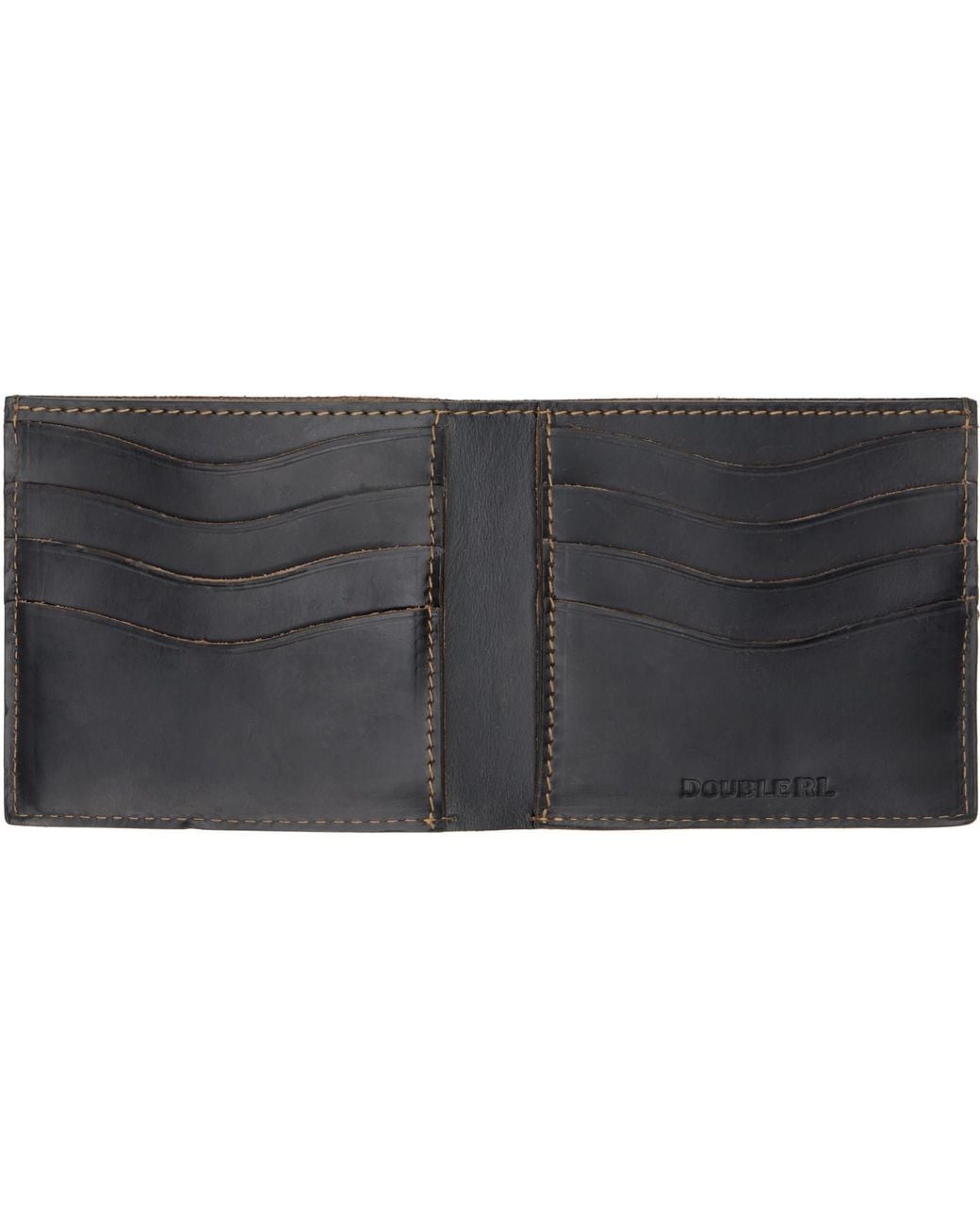 RRL Gray Embossed-Logo Wallet for men